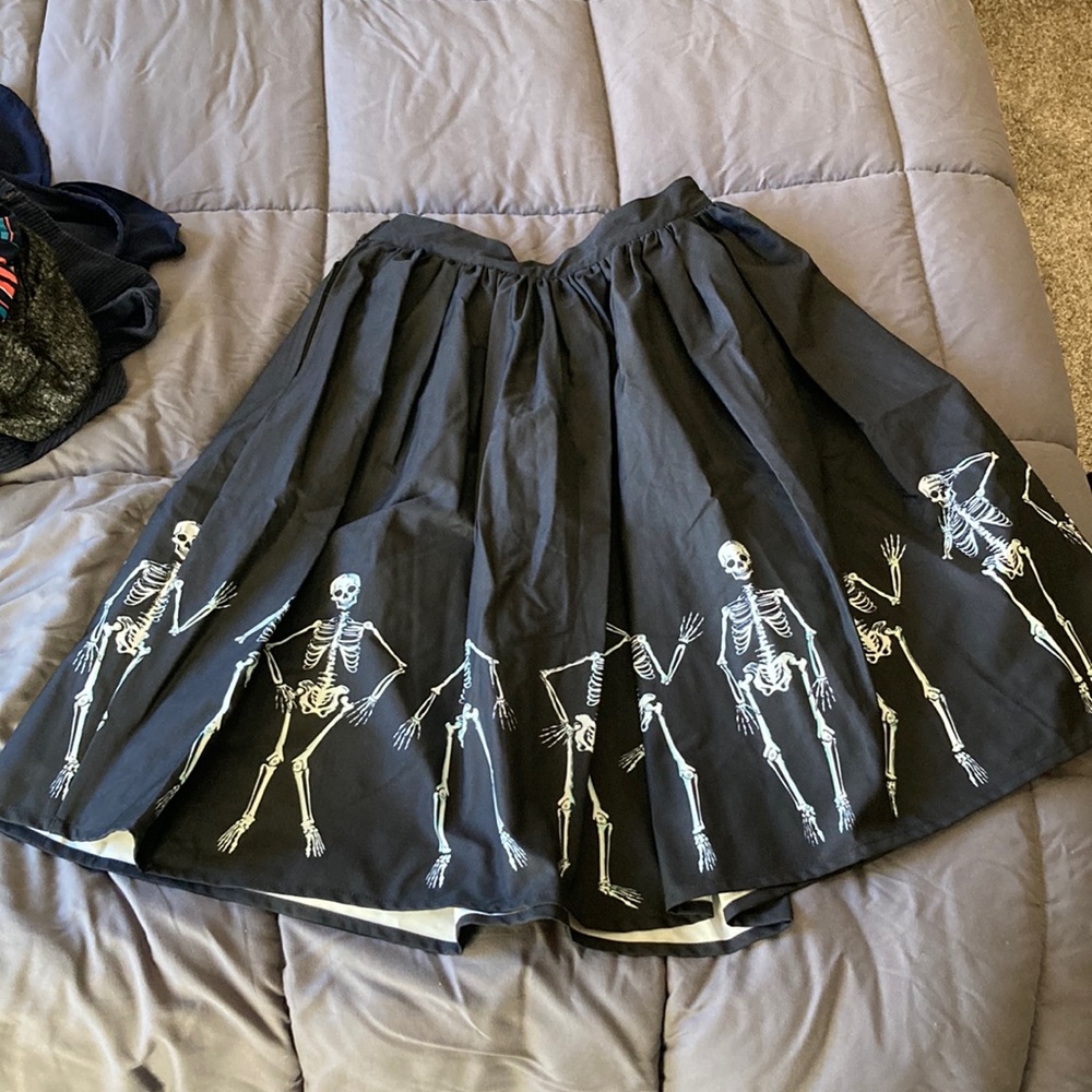 Unique vintage dancing skeleton skirt